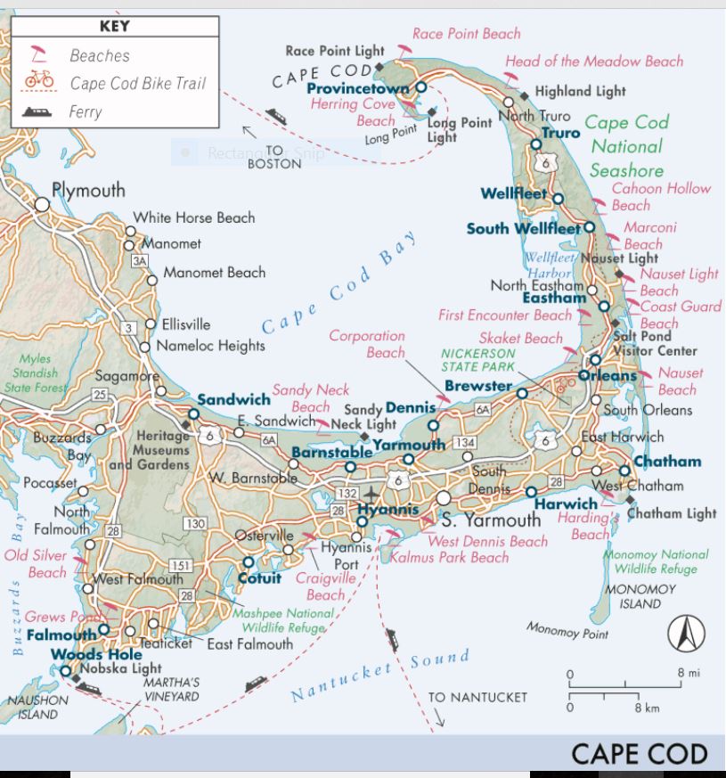 Cape Cod Beaches Map